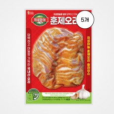 롯데 의성마늘 훈제오리 슬라이스, 5개, 400g