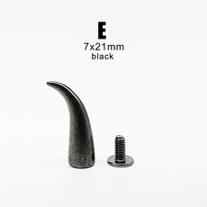 10 세트 금속 장식 펑크 탄두 스파이크 가죽 공예 스터드 벨트 리벳 DIY 자켓 신발 가방 스크류, E bla