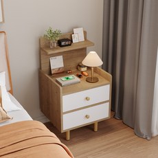 머릿장 침대머릿장 원목 침대 협탁 침실 거실 쇼파 2단 서랍장, 1개, 오크
