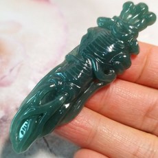 92jade 遇見善緣 人生如意 瓜地馬拉玉 A貨翡翠 藍水 立體精雕 翡翠吊墜, 1個