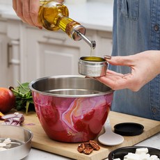 (스웰 공식 온라인스토어) 대용량 스텐 샐러드볼 1.900ml, 로즈 아게이트, 1개