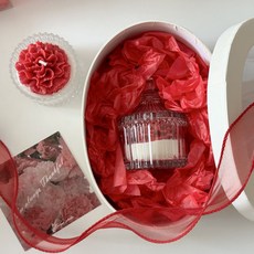 로더스튜디오 메리고 카네이션 캔들 어버이날 스승의날, 메리고 카네이션 + 타원형 화이트상자