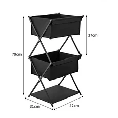 TARKA 1개 3단 캠핑 선반 접이식 랙 바베큐 피크닉 식기 보관 랙 야외 여행용 자동차 휴대용 접이식 선반, 02 Storage Style