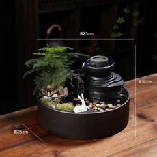 創意流水生財循環水景擺件 辦公室桌面茶幾裝飾開業賀禮, SKU-01-時來運轉-白鹿(小號)