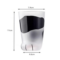 고양이 유리컵 발바닥 투명 인테리어 소품 선물용 물컵, 200mL 에서 400mL, 1개, 카우 프린트 300ml 매트 텍스처