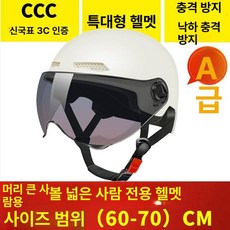 빅사이즈헬멧 바이크 4XL 대두 스쿠터 하이바, 1개, 화이트 표준 특대형 짧은 B