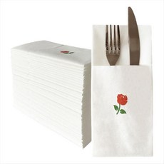 50pcs 일회용 리넨 느낌 저녁 식사 냅킨 내장형 식기류 포켓 종이 냅킨과 같은 인쇄된 미리 접힌 천, 흔한, 1개, 1개