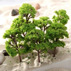 모델 트리 미니어처 식물 10Pcs 4cm-6cm 플라스틱 재료 HO NO 스케일 빌딩 모래 테이블 장면 레이아웃 디오라마 키트 6cm, 6cm, 1개