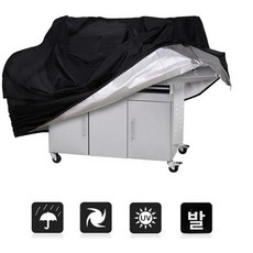 방수 그릴커버 장비 덮개 그릴덮개 바비큐 캐노피 먼지차단 햇빛차단, 원형 지름 77x높이 58cm, 블랙