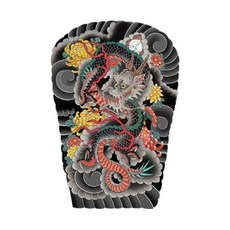 이레즈미 타투 스티커 용 사무라이 등판 다리 문신, 사무라이 07482-10CM