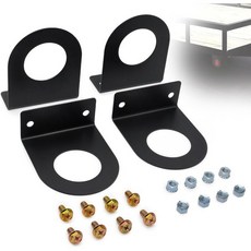 4개 세트 2인치 원형 마커 라이트용 L자형 마운팅 브라켓 분체도장 강철 트럭 RV 트레일러용 측면 라이트 설치, 4개 세트 2인치 원형 마커 라이트용 L자형 마운팅 브