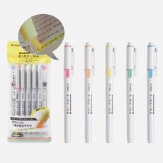 어렌델 키레나 팁가이드 트윈 형광펜 베이직컬러 5색세트, 본상품, 본상품선택