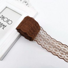 레이스천 밑단 원단 부자재 리본끈 4.5cm 10M, 1개, 33#브라운