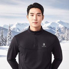 블랙야크 남성 마칼루 집업티 겨울 양면 기모 기능성 긴팔티 포근한 등산복 티셔츠