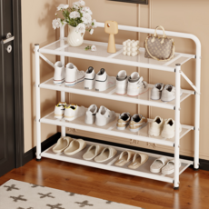 설치 안함 신발장 오픈형 가정용 현관 다층 신발장 신발 수납 방진, 4, White