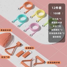 색상 텐션 로프 탄성 피트니스 트레이닝 벨트, 1개, 4. 100 pounds