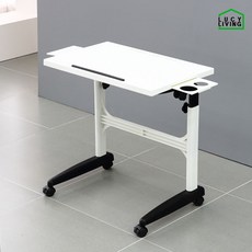 640 580 805 국내생산 두껍고 튼튼한 1인용 이동식 사이드 테이블 높이조절 바퀴형 책상, 브라운