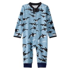 Butterblu Shadow Sleep & Play 100% 유기농 면 발 없는 지퍼 프론트 잠옷 파자마 Claw-some 3~6개월 169407, Orkids