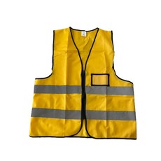 大力專業五金 印字服務 高亮反光背心 洞洞網布透氣舒適款 美式拉鍊多口袋工作背心, 織布-金黃, 1個