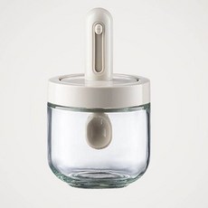 보관통 양념통 스푼 일체형 튼튼한 소재로 제작되어 내구성 우수, 1개, 화이트