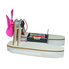 嗨購 DIY自製氣墊船快艇風力動力船模型 幼兒科技小製作科學實驗教玩具, 自製氣墊船, 1個