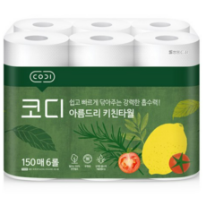 코디 아름드리 천연펄프 키친타올 150매, 24롤