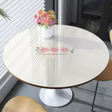 원탁 방수 식탁매트 원형 매장 깔판 티테이블 및방오, 1개, 지름 105cm., 꽃 예술 에세이 업그레이드 두꺼운