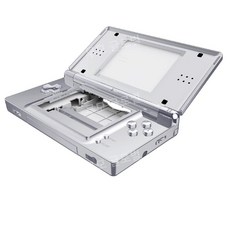 eXtremeRate NDSL 풀세트 커스텀 교체 키트 / 닌텐도 DS Lite DIY 세트 설치 도구 포함, 크롬 실버