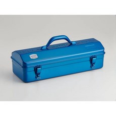 日本TOYO 山型提把式鋼製單層收納工具箱Y-410 (3色)露營工具收納箱，堅固耐用方便攜帶, 藍色, 1個