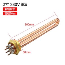 DN40/50 보일러 히터봉 온수기 220v 6kw, 1개, 300mm 2인치 황동 380V 9KW
