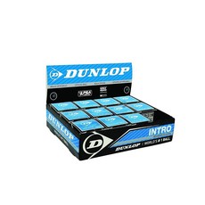 DUNLOP 스쿼시 볼 인트로 블루 공 12개 초보자 및 취미 플레이어용 - 빠른 속도 134737