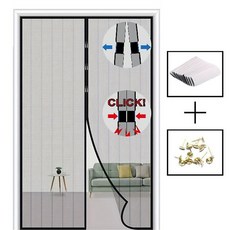 커튼 쉬폰스타일 감성커튼 프라이버시 자석 부드러운 거즈 도어 스트립 착용 필요 없음 여름 모기 방지 암호화된 스크린