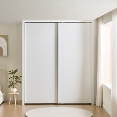 보루네오 네오 작은방 슬라이딩 붙박이장 맞춤가구 200cm E0등급, 화이트