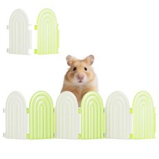 Hamster Fence Toys - 햄스터 케이지 액세서리용 탈착식 소형 동물 장난감 기니피그 쥐 친칠라 게르빌용 냄새 없는 서식지 장식 147985, 초록색