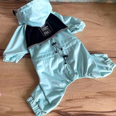 福媽寵物 狗狗全包覆彈性雨衣, 1個, 藍綠色