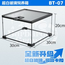 곤충 사육통 파충류 유리 비바리움 곤충보관함 도마뱀 소형 파충류 사육장, 1개, 7_애완 항아리 30x30x20cm 개구리