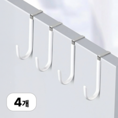 로멀리 무타공 도어 행거 문걸이, 4개, 화이트