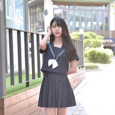 교복몰 (대여) 반팔 얼음공주 네이비 일본여고생 세라