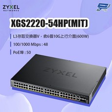 ZYXEL 合勤 XGS2220-54HP L3 PoE 交換器, 1個