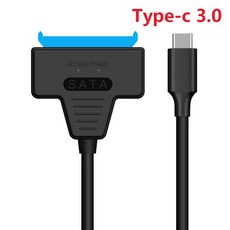 SATA USB 3 0 어댑터 케이블 2 5인치 외장 HDD SSD 22핀 III 6Gbps, 타입C 3.0