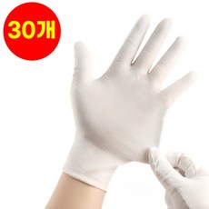 호아인터 다용도 얇은 면장갑 속장갑 주방 예식용 흰장갑, 30개, 화이트
