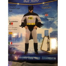 Superheroes Alliance 蝙蝠俠成人變裝服裝 連帽斗篷連體褲與腰帶