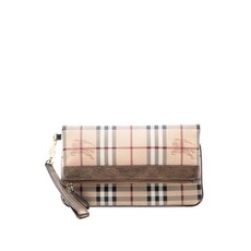 버버리 중고 2000-2017 Haymarket Check Coated Canvas Adeline Fold Over Wristlet clutch bag