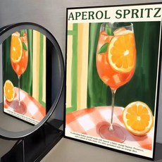 와인 아페롤 스프리츠 포스터 셀프 접착 스티커는 벽면에 적합하며 방수 방습 기능이, I. z20