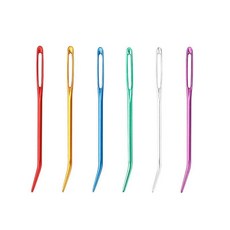 大力優選 手縫針 彎頭針 針織補加粗 大孔 毛衣毛綫針 手工縫閤絨綫粗針, 1個, 大眼手縫彎針 隨機色 ,1根 送針瓶