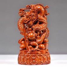 黑檀木 花梨木 龍擺件, 如圖所示, 1個
