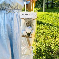兔耳朵香皂玫瑰花束 送女朋友閨蜜朋友孩子生日禮物, 1個, 3朵碎冰藍-【無禮袋無燈】