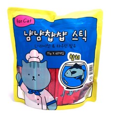 냠냠챱챱 스틱 짜먹는 고양이 대용량 간식, 15g, 1세트, 참치
