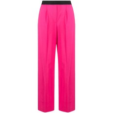 MSGM 로고 웨이스트밴드 와이드 팬츠