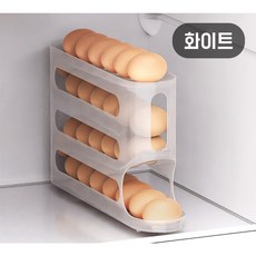신기한 계란 트레이 오토 슬라이드 에그 달걀 냉장고 정리 자동, 화이트